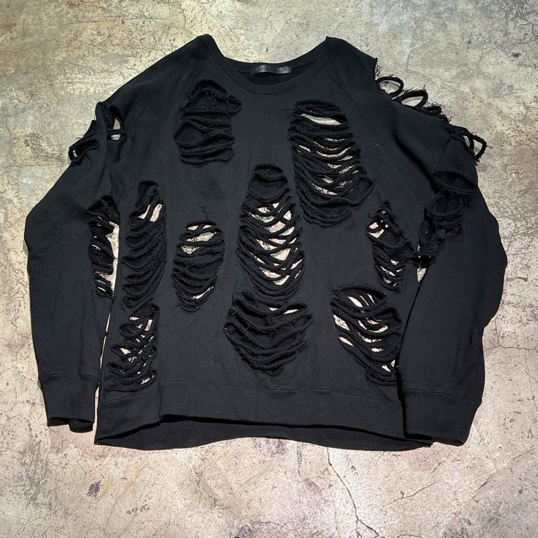 JUN NAKAYAMA ジュンナカヤマ 23SS DISTRESSED CREWNECK