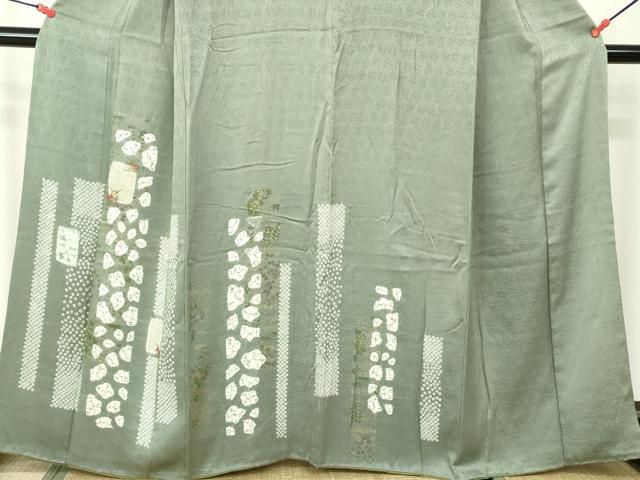 平和屋着物○十代目 歌舞伎役者 坂東三津五郎 訪問着 草花文