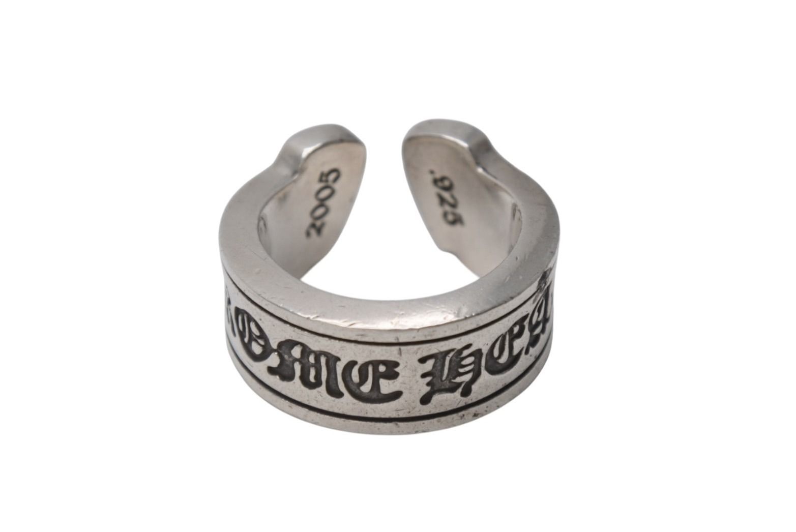 CHROME HEARTS クロムハーツ ラージ スクロースラベル リング 18号 重量約18.4g シルバー925 4b001499