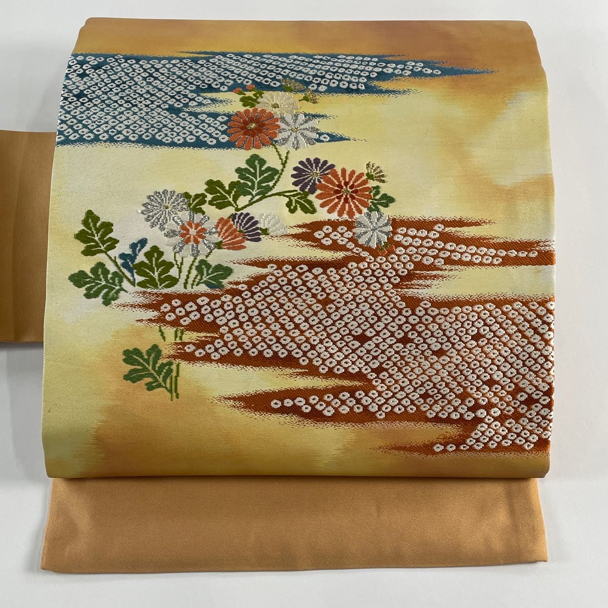 正絹の豪華 薄紫 華 作り帯 リボン 金銀糸  七五三 平和屋着物◎六通柄袋帯 地紙草花文 金銀糸 正絹 逸品