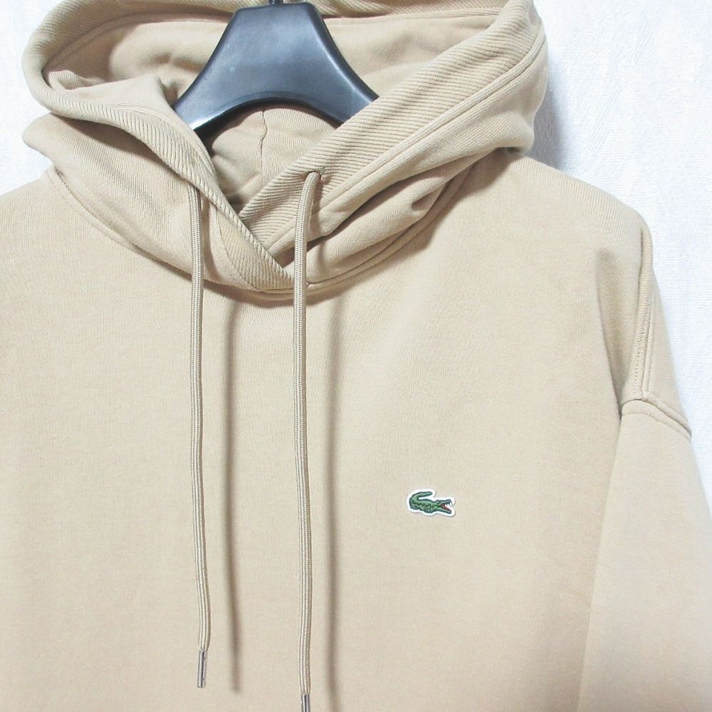 美品 LACOSTE ラコステ プレミアムスウェットフーディプルオーバー ワニ刺繍 パーカー SF505EL サイズ36 ベージュ レディース 古着 中古 美品 LACOSTE ラコステ プレミアムスウェットフーディプル