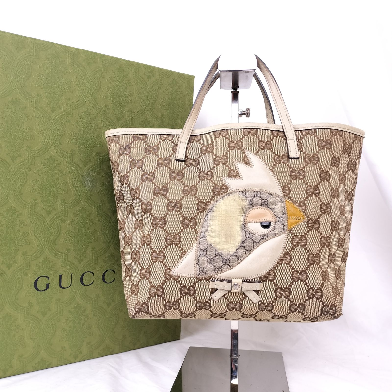 遊び心溢れる可愛らしさ✨】 GUCCI グッチ ミニトートバッグ チルドレンズ GGキャンバス ZOOシリーズ パパガッロ オウム 鳥 親子で楽しめる  ベージュ - メルカリ