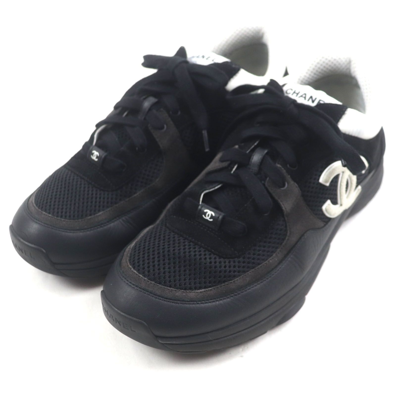シャネル スニーカー　メンズ　44 G38301 かっこいい！☆【CHANEL】メッシュCCマークスニーカー (CHANEL