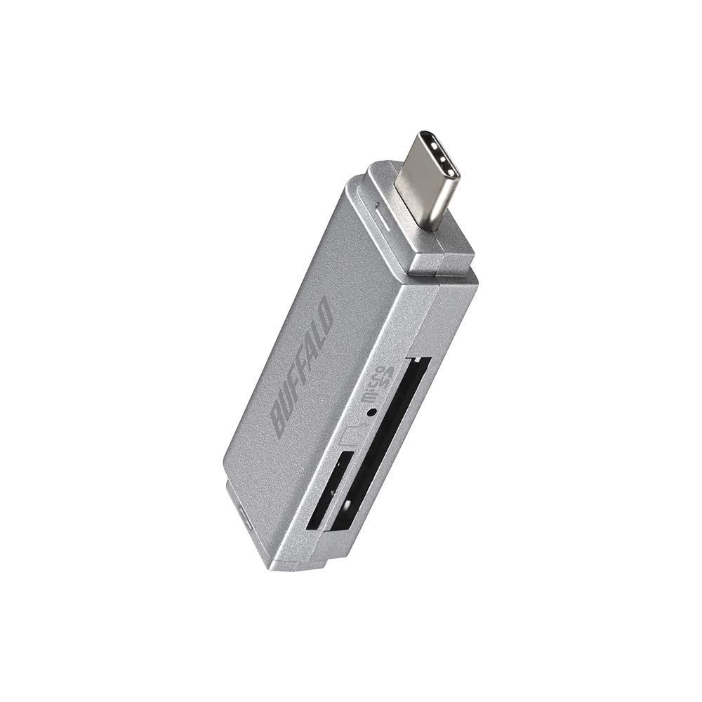 Type-C 接続 ポータブルカードリーダー【 USB3.2 SDXC/SDHC/SD/MMC/RS-MMC/microSDXC/microSDHC/microSD/UHS-I 対応 】 iPhone 16 / 16 バッファロー Pro iPad スマホ タ