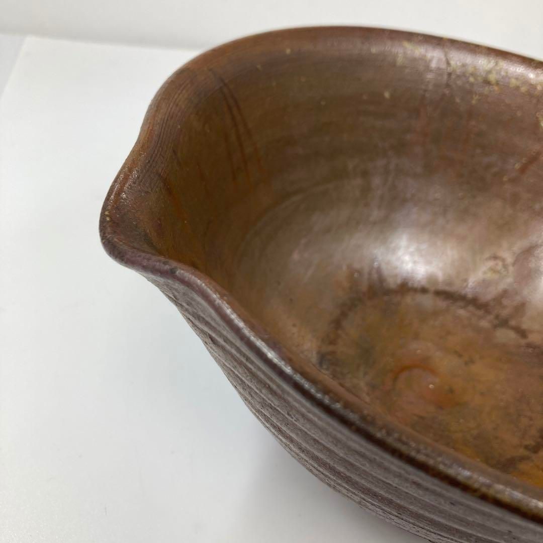 江戸初期　古備前　片口菓子器　景色と焼締抜群　口径21㎝　東里7-0108① 江戸初期 古備前 片口菓子器 景色と焼締抜群 口径21㎝ 東