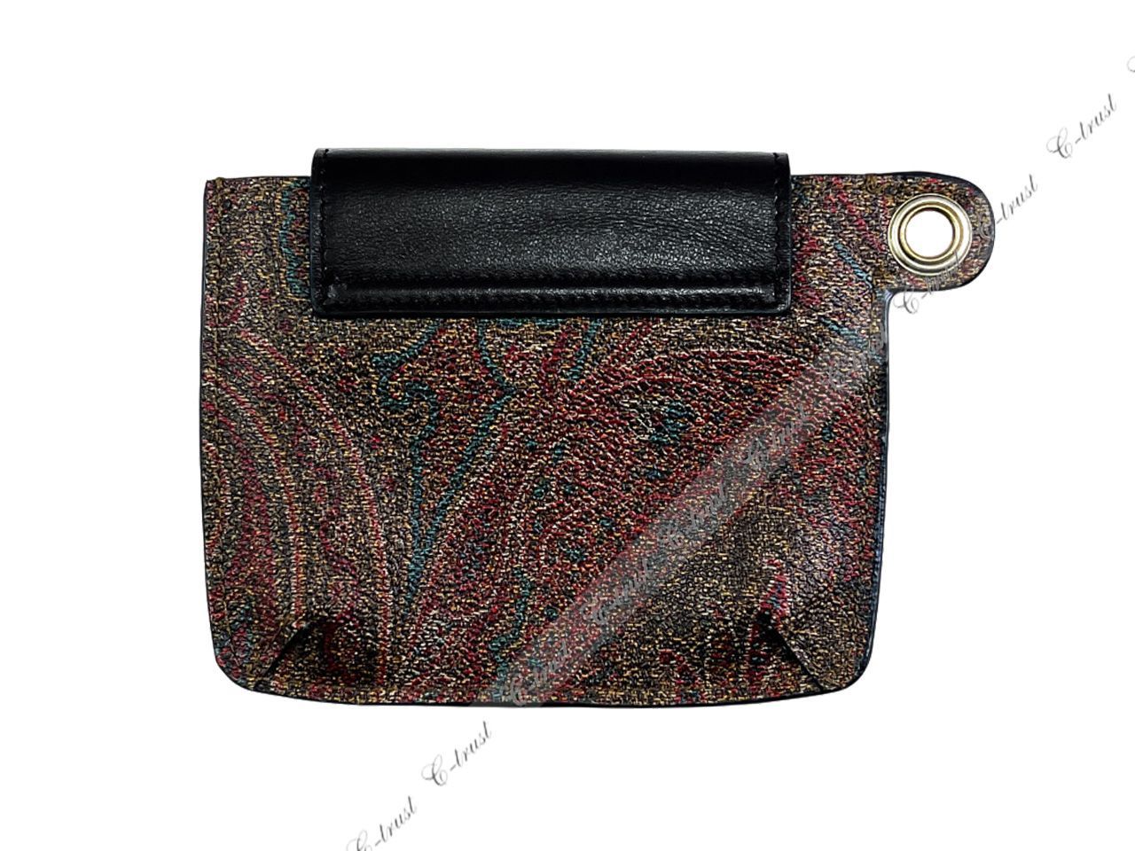  ETRO エトロ 財布 マルチ ケース カード コイン 小物 ストラップ ペイズリー ロゴ イタリア製 ブラウン L 902 コインケース 小銭入れ 小物