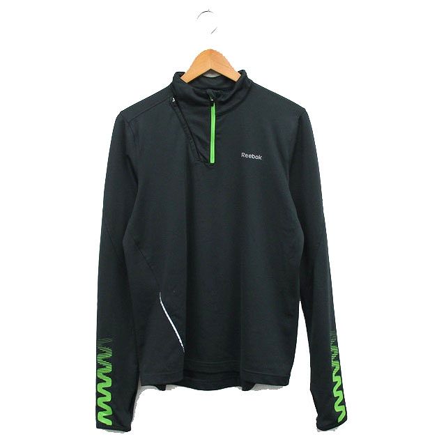 リーボック Reebok ジャージ 長袖 ハーフジップ シンプル S チャコールグレー /KT31