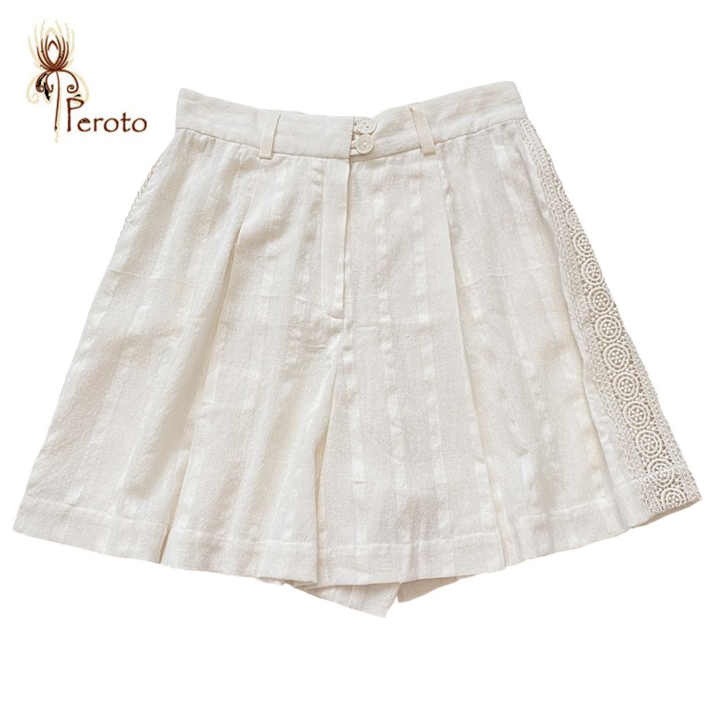 新品Peroto ブルガリア製レースがお洒落ショートパンツ白#S#M - メルカリ 