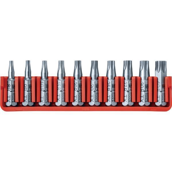 PB SWISS TOOLS ピービースイスツールズ 10本組 ショートタイプ いじり止め付 ヘクスローブビットセット ビットホルダー付 パッケージタイプ C6.710CN