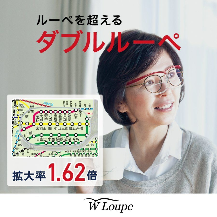 シャルマン ダブルルーペ 拡大鏡 1.62倍 両手が使える コンパクト