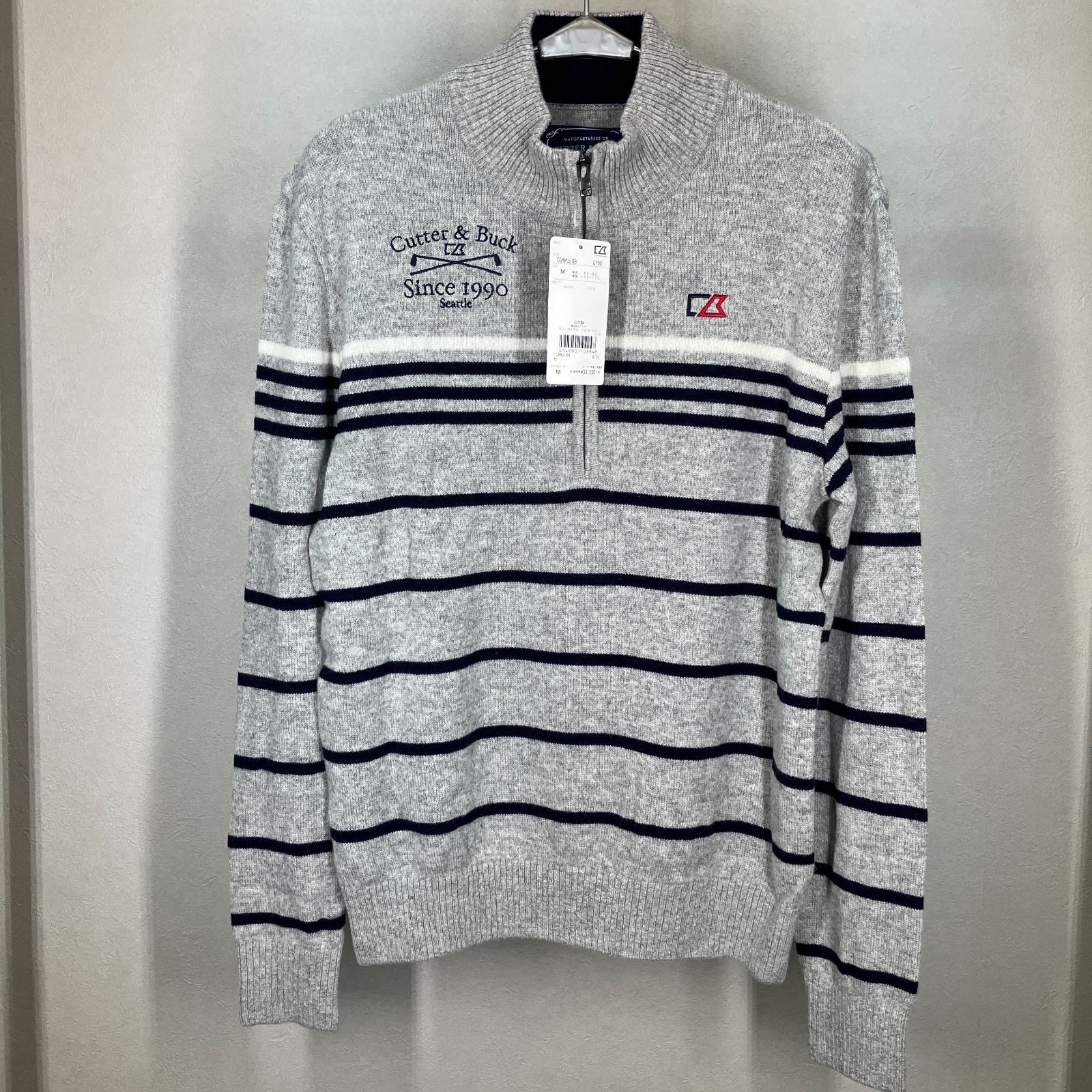 CUTTER&BUCK カシミア100% ハーフジップニット/ゴルフ/M カッター