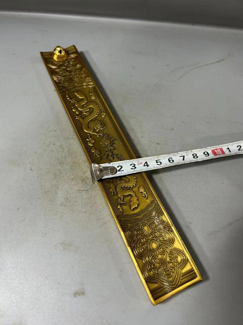 銅細工 金龍鳳縁如意 書道具 文房具 装飾品 工芸品 美術品 置物 銅 細工 龍鳳碗 装飾品 工芸品 美術品 置物 - メルカリ