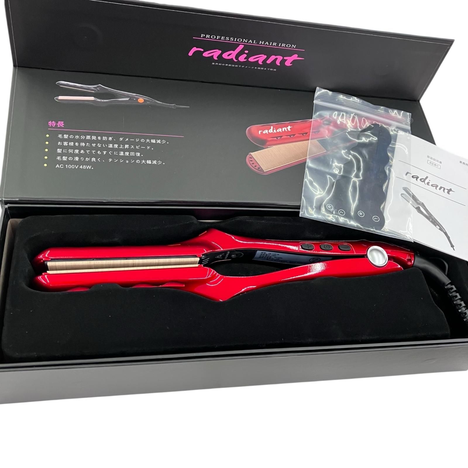 186000 B next radiant 28mm プロフェッショナル ヘアアイロン LM-125 レッド