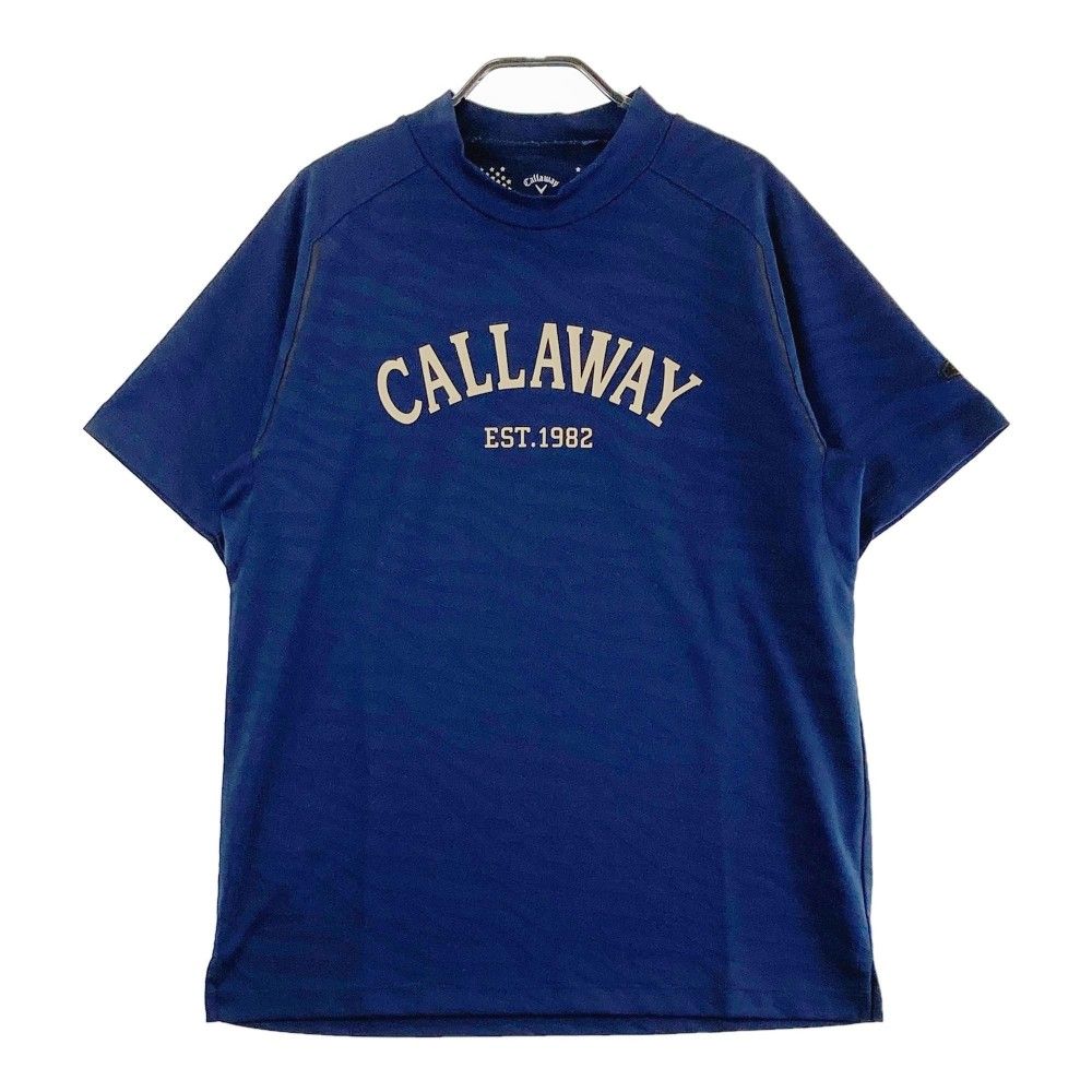 サイズ：L CALLAWAY キャロウェイ 2023年 半袖ハイネックTシャツ カモ ネイビー系 [240101429688] ゴルフウェア メンズ ストスト サイズ：L CALLAWAY キャロウェイ 2023年 半袖ハイネックTシャツ