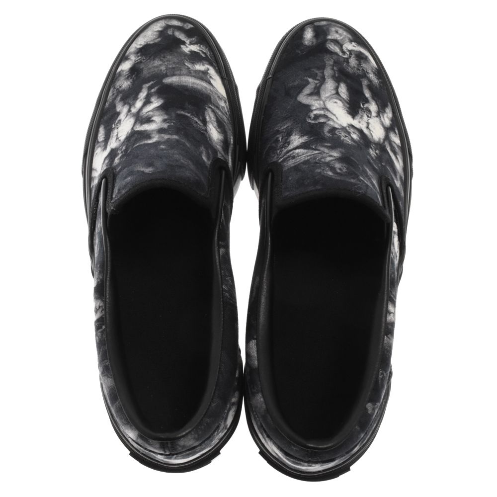 LAD MUSICIAN (ラッドミュージシャン) 19SS Canvas Slip-On Angels エンジェル総柄 キャンバス スリッポン  ローカットスニーカーシューズ ブラック 2119-915