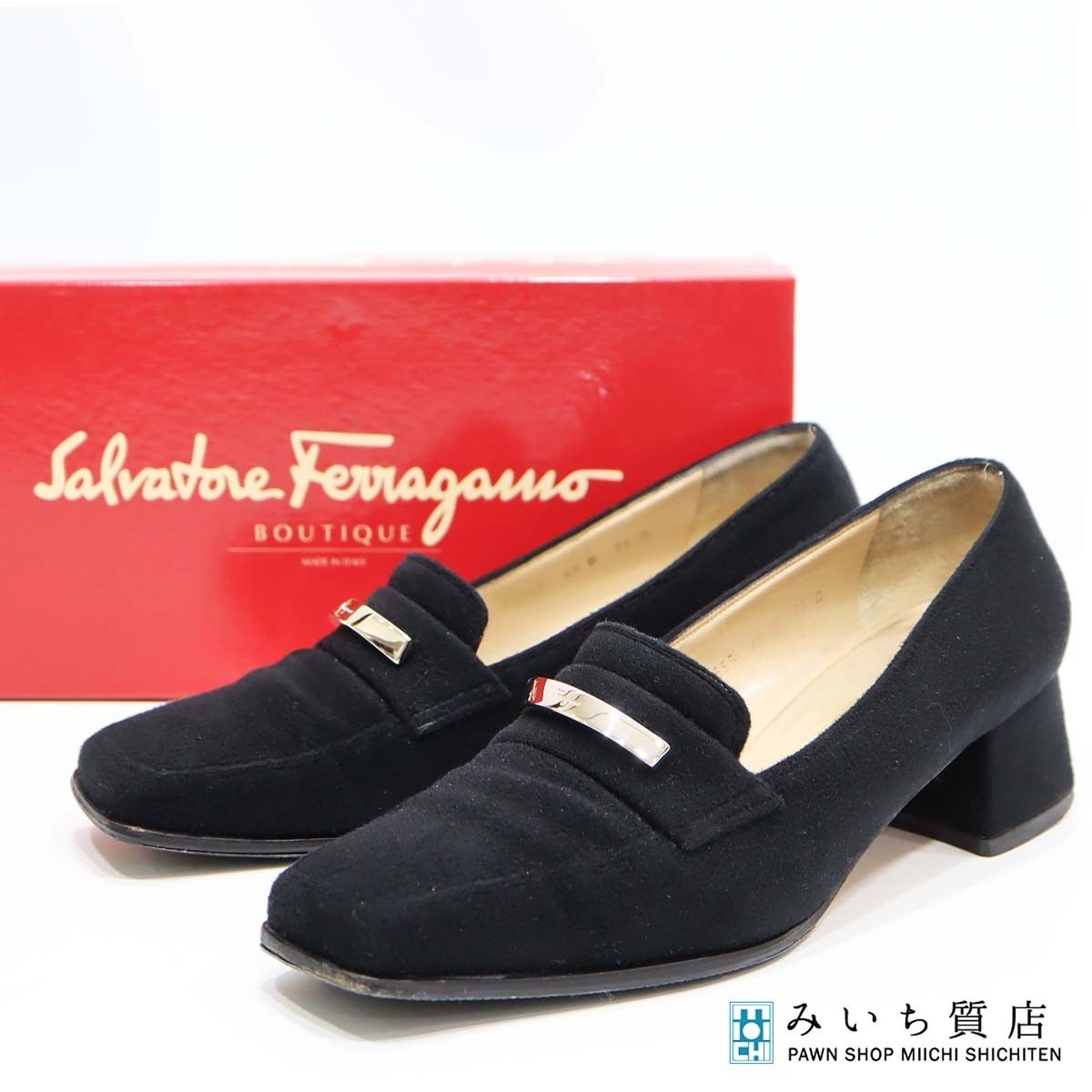 Salvatore Ferragamo フェラガモ スエード 靴 パンプス 7 1/2 D 24.5cm
