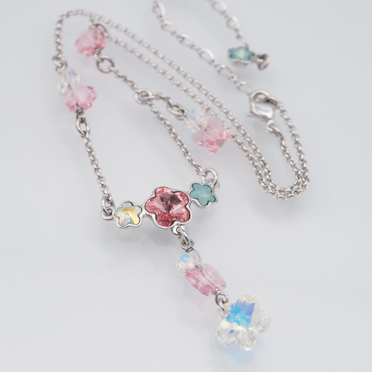 C183 スワロフスキー SWAROVSKI ネックレス フラワー 蝶