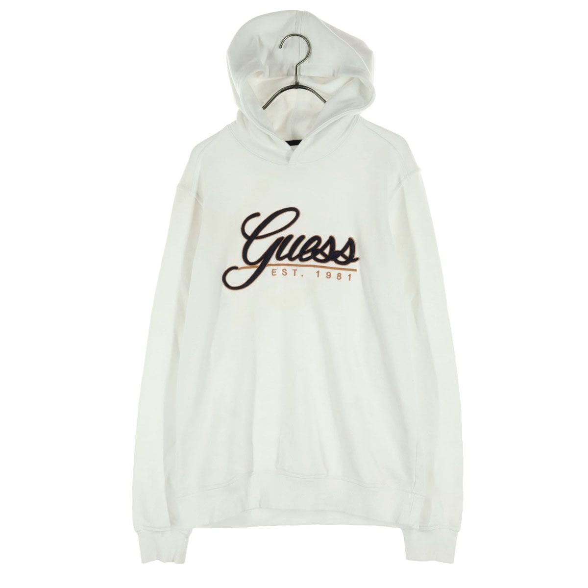 Guess ゲス 英字 長袖 パーカー S ホワイト メンズ 古着 - メルカリ