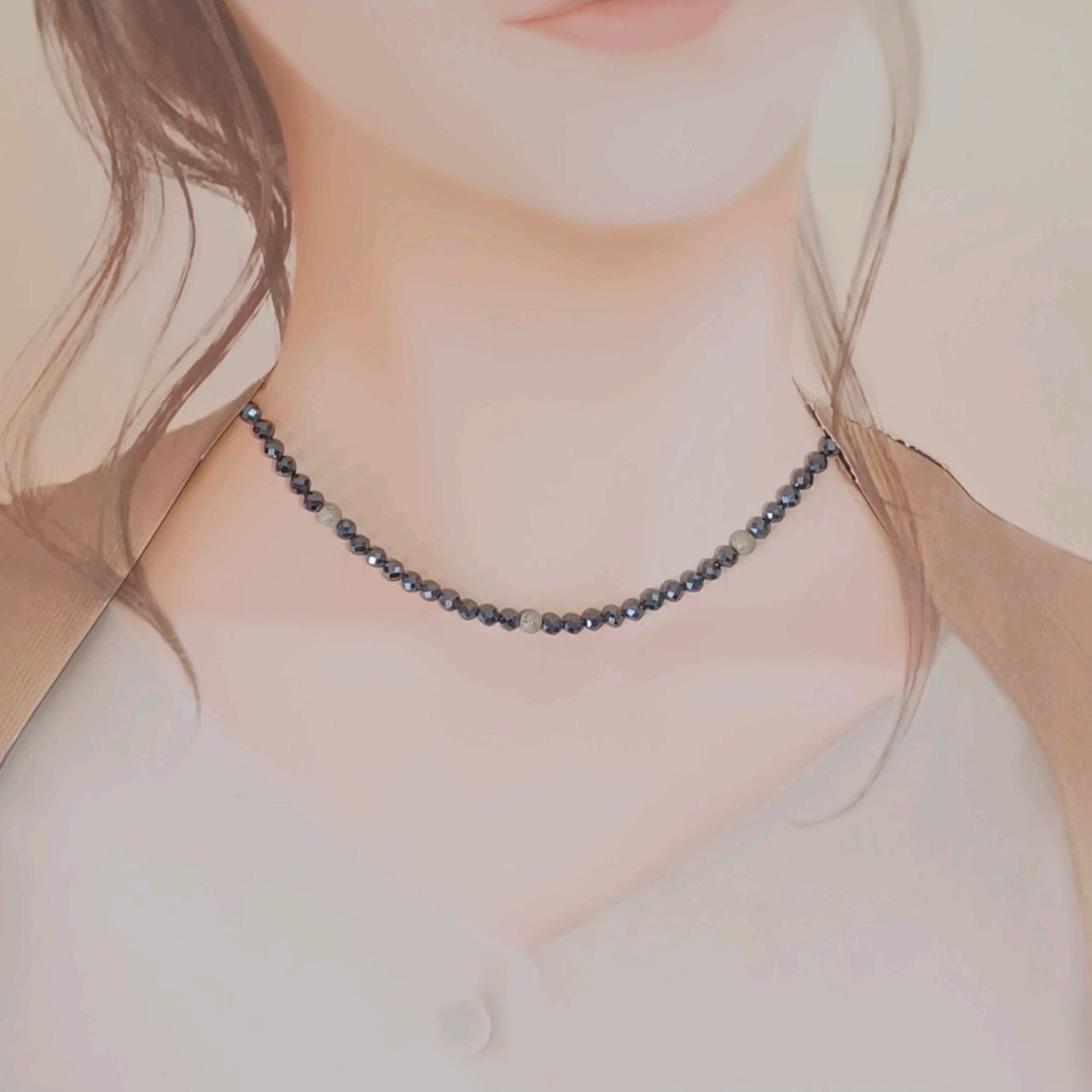 長さ50cm】高純度テラヘルツ・北投石・ブラックシリカの ネックレス
