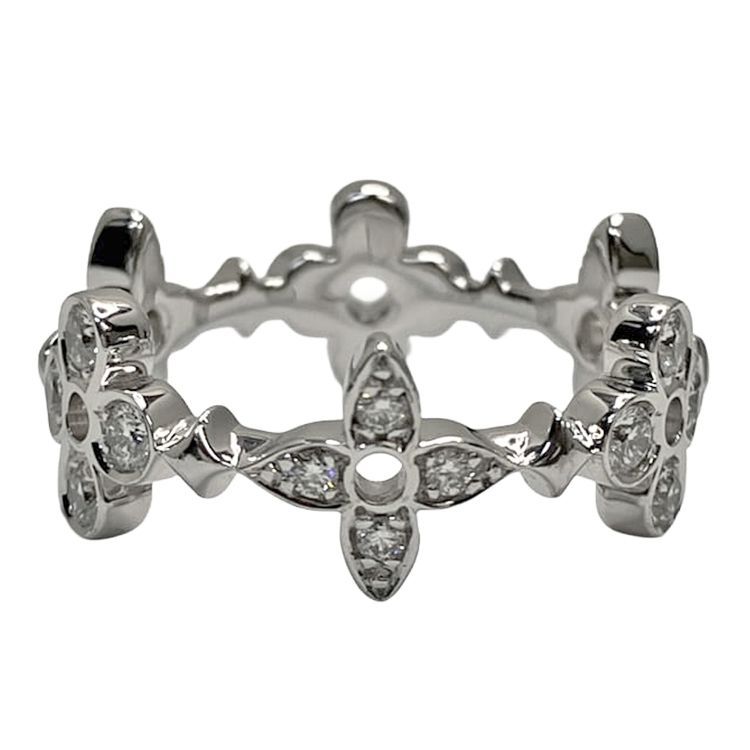 LOUIS VUITTON ルイヴィトン モノグラムフラワー ダンテルコレクション ファイン ダンテル ダイヤリング Q0H88E 51 約11号 750WG K18WG ホワイトゴールド ダイヤモンド レディース