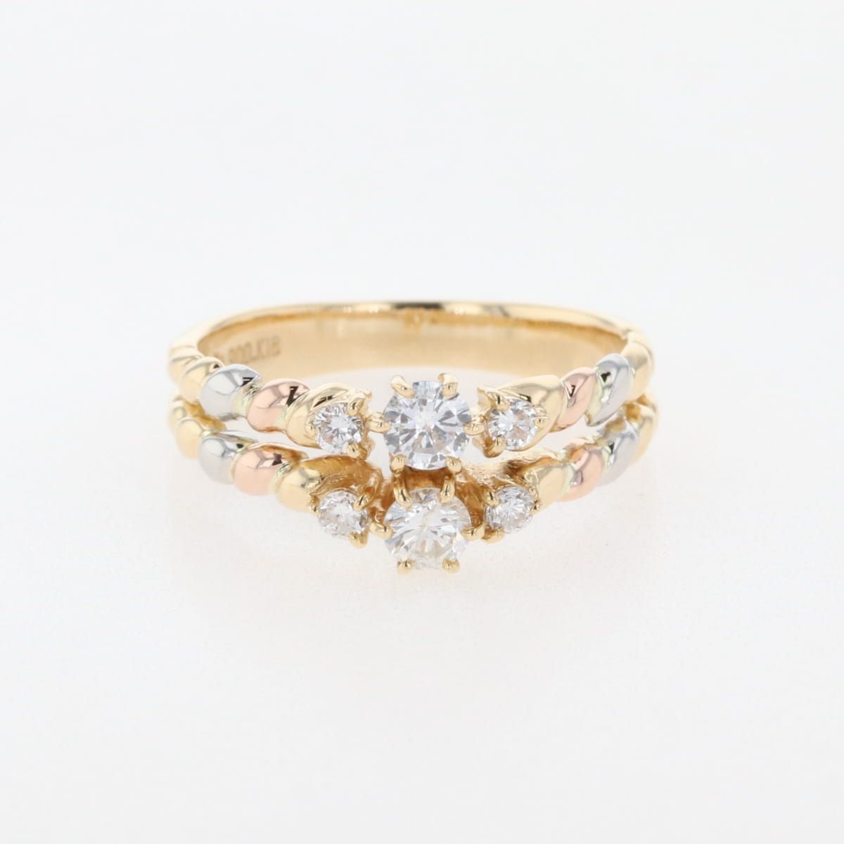 フラワーモチーフ デザインリング プラチナ 指輪 メレダイヤ リング 11  