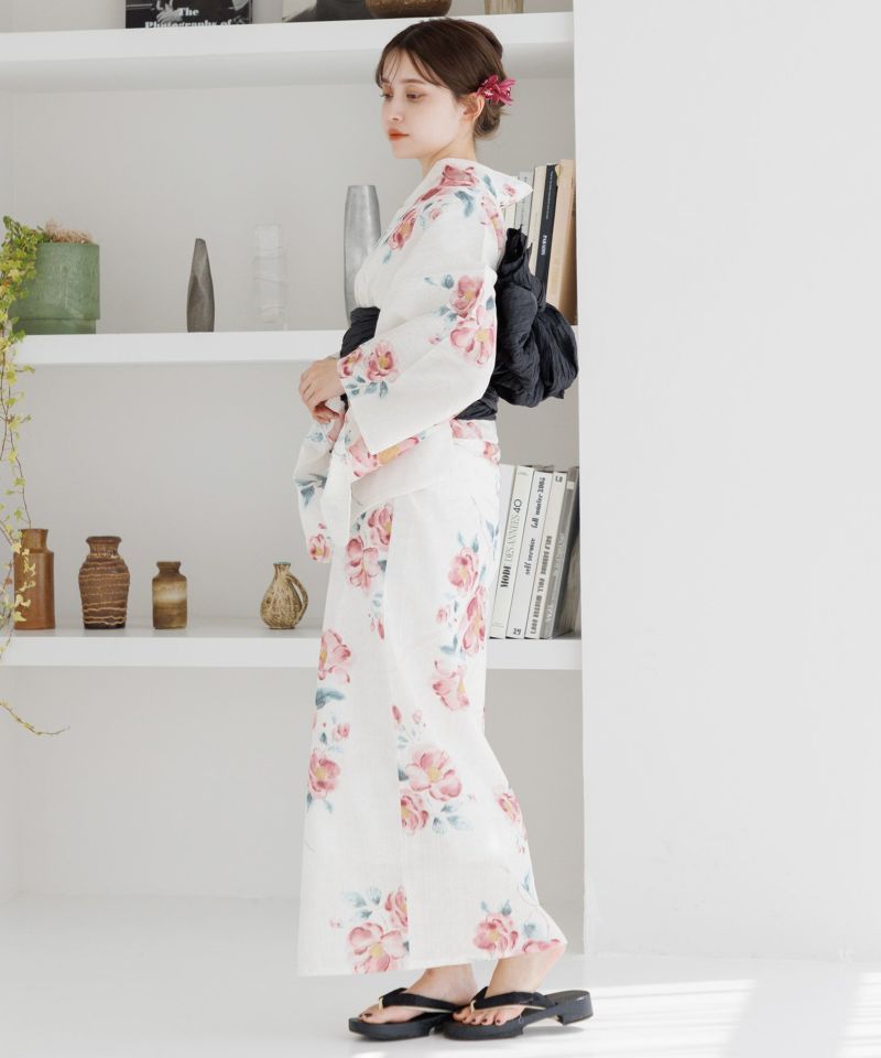 Dita 浴衣【如月の椿】 浴衣4点セット(ゆかた・帯・下駄・腰ひも) Dita