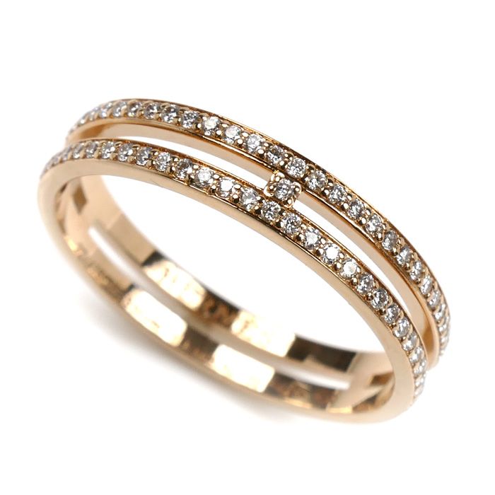 HERMES エルメス K18PG ピンクゴールド アリアンヌ PM リング 指輪 H119699B 00053 13号 53 2.4g レディース