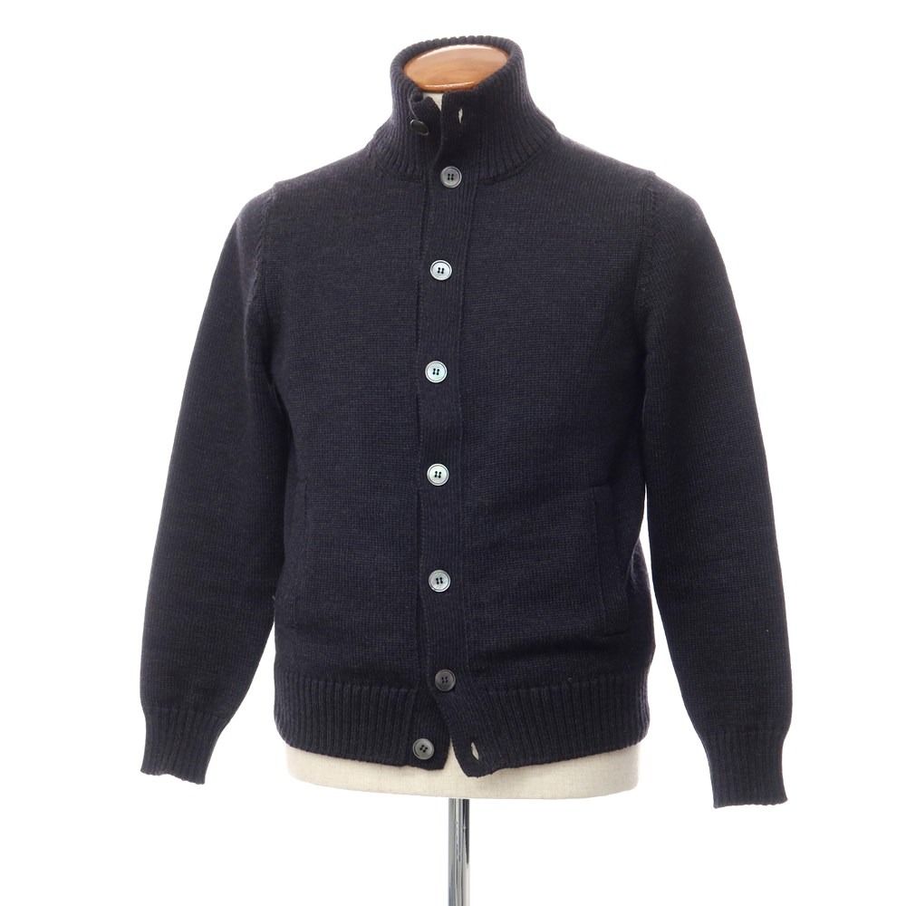 【中古】ザノーネ ZANONE CHIOTO ウール スタンドカラー カーディガン ダークグレー【サイズ48】【メンズ】-0