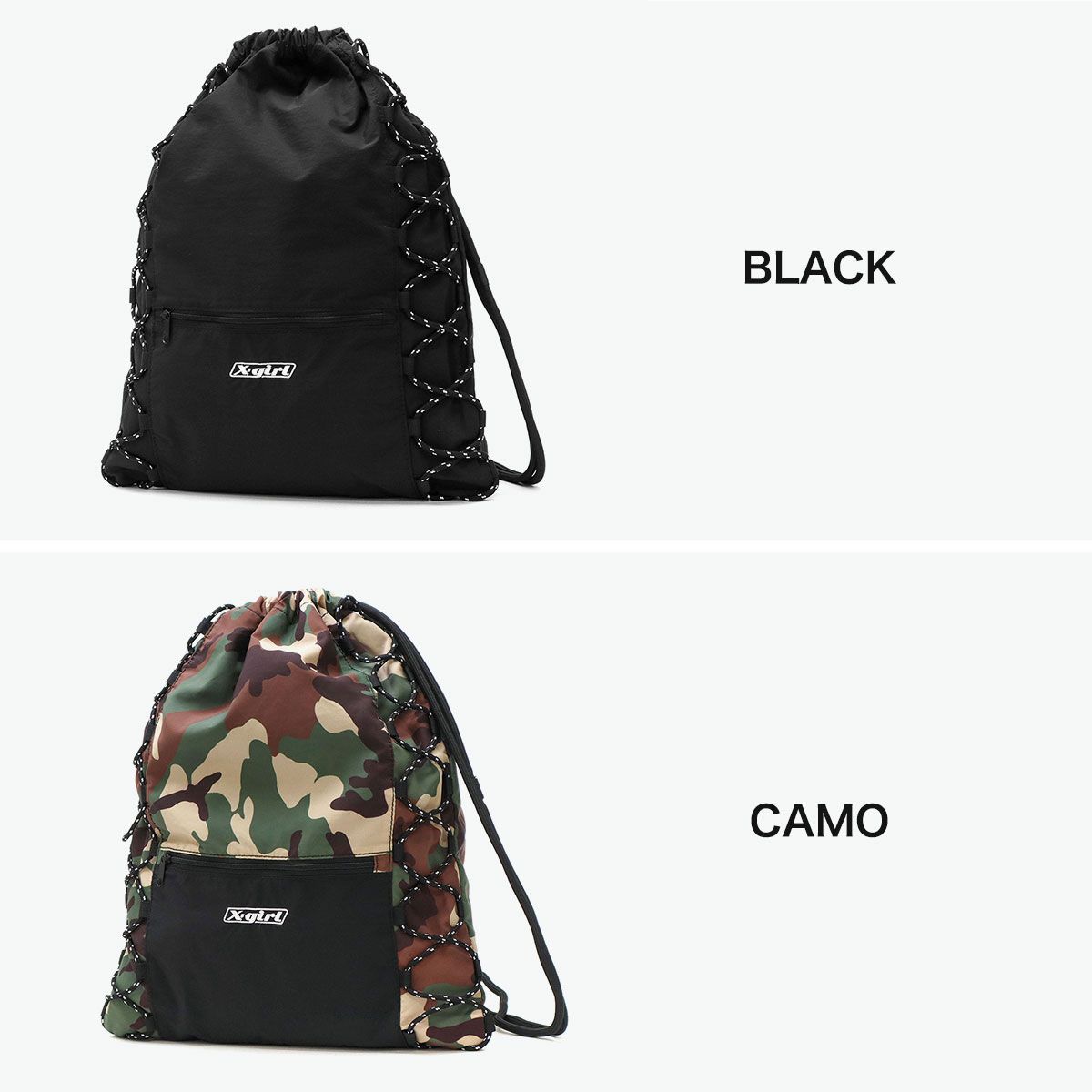 新品　エックスガール　X-girl KNAPSACK ナップサック　XG 迷彩 楽天市場】xgirl ナップサックの通販