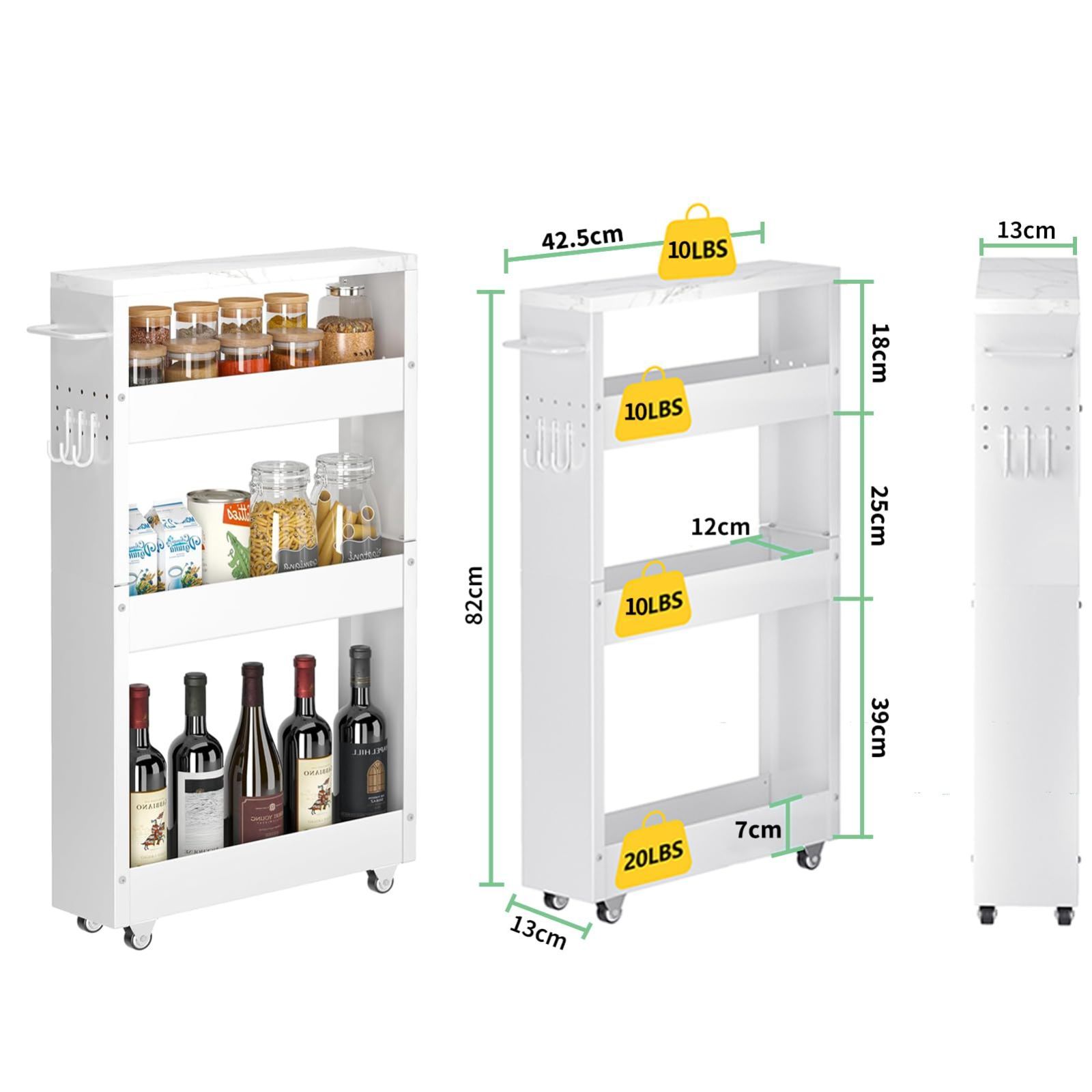 洗面所収納 W13×D42.5×H82cm