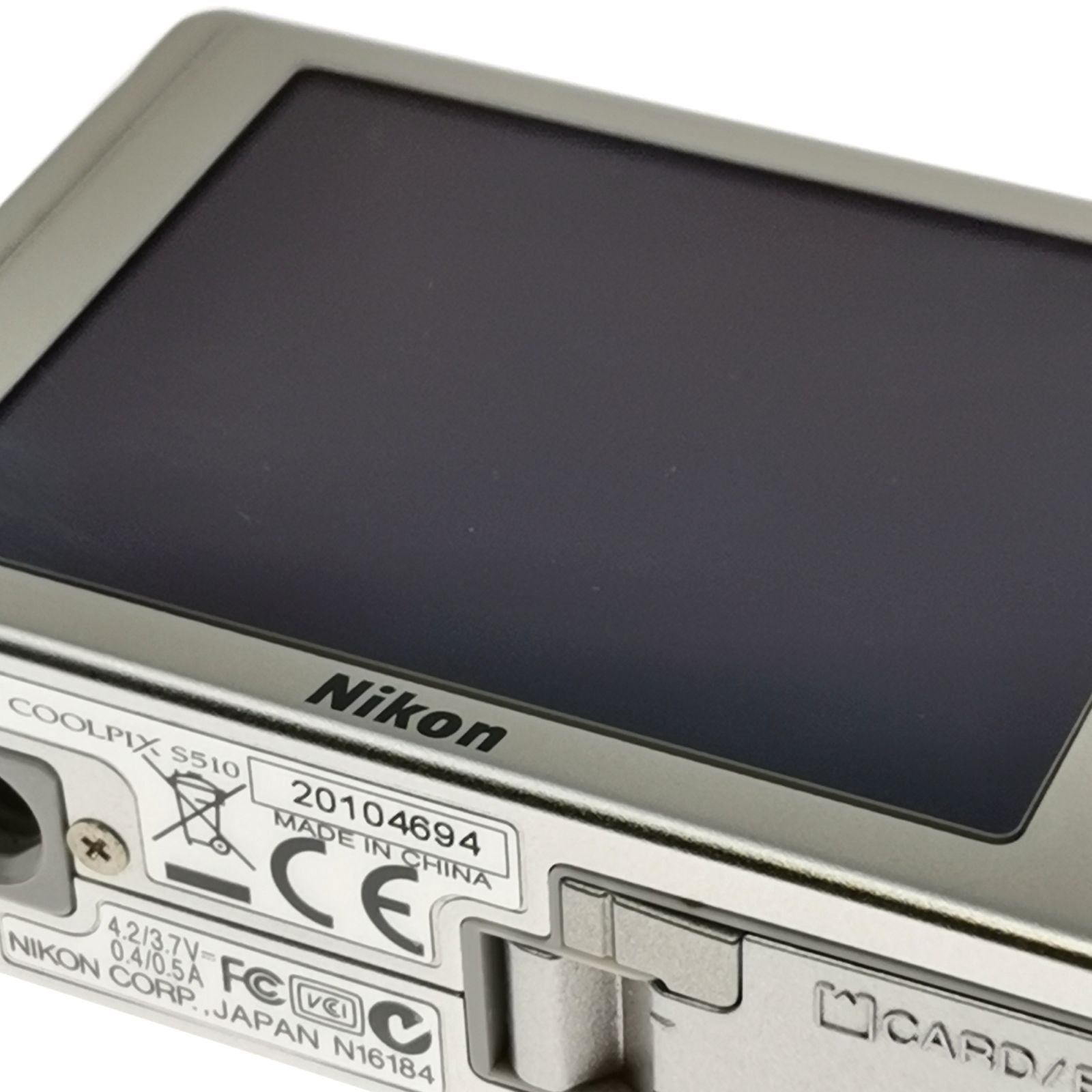 ニコン coolpix s510 シルバー デジカメ 充電器ないため動作未確認