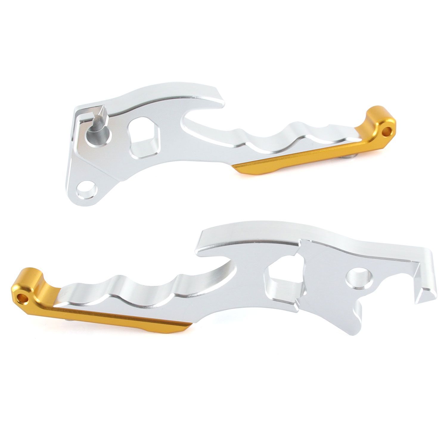スズキ アドレスV125/G CF46A CF4EA アルミ ブレーキレバー シルバー ゴールド 左右セット 削り出し 長さ調節可能 社外品 交換 カスタム バイク パーツ ADDRESS V125G リミテッドエディション レバー ビレットレバー ビレット