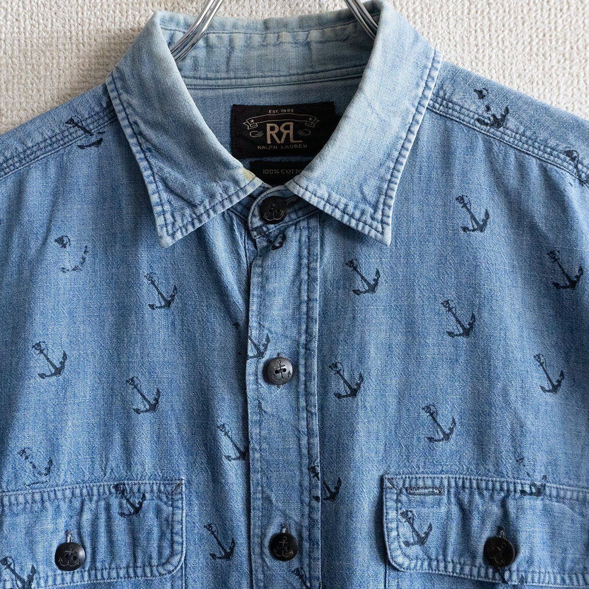 LIMITED EDITION】RRL 【CHAMBRAY SHIRTS】S アンカー柄