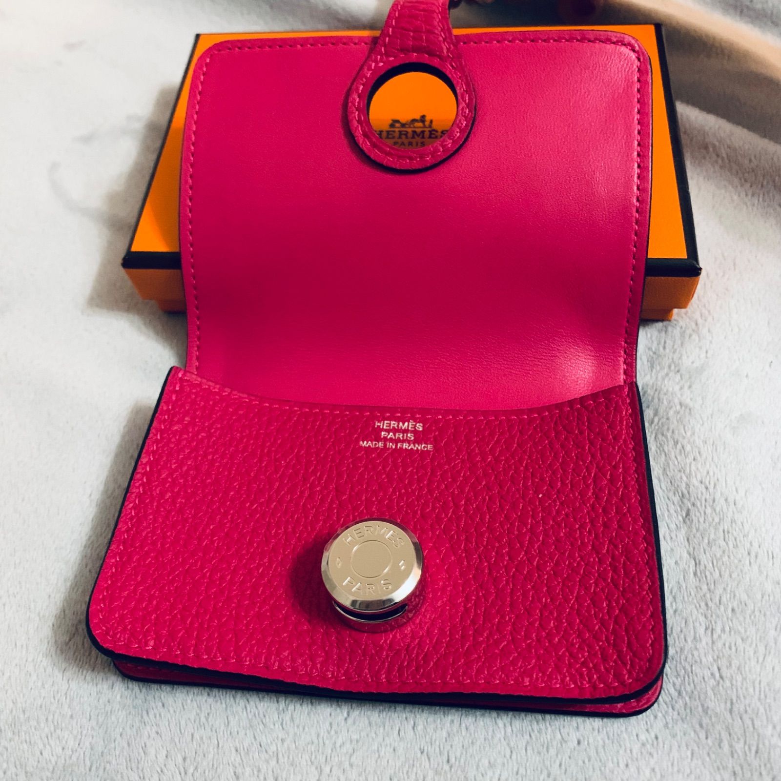 <新品未使用品> エルメス　ドゴンカードケース　ローズパープル エルメス HERMES ドゴンGM Y刻印 ローズパープル×SV金具 トゴ