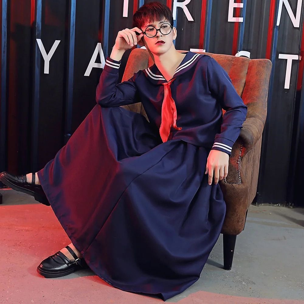 新品 未使用 メンズ コスチューム コスプレ セーラー服 ロング
