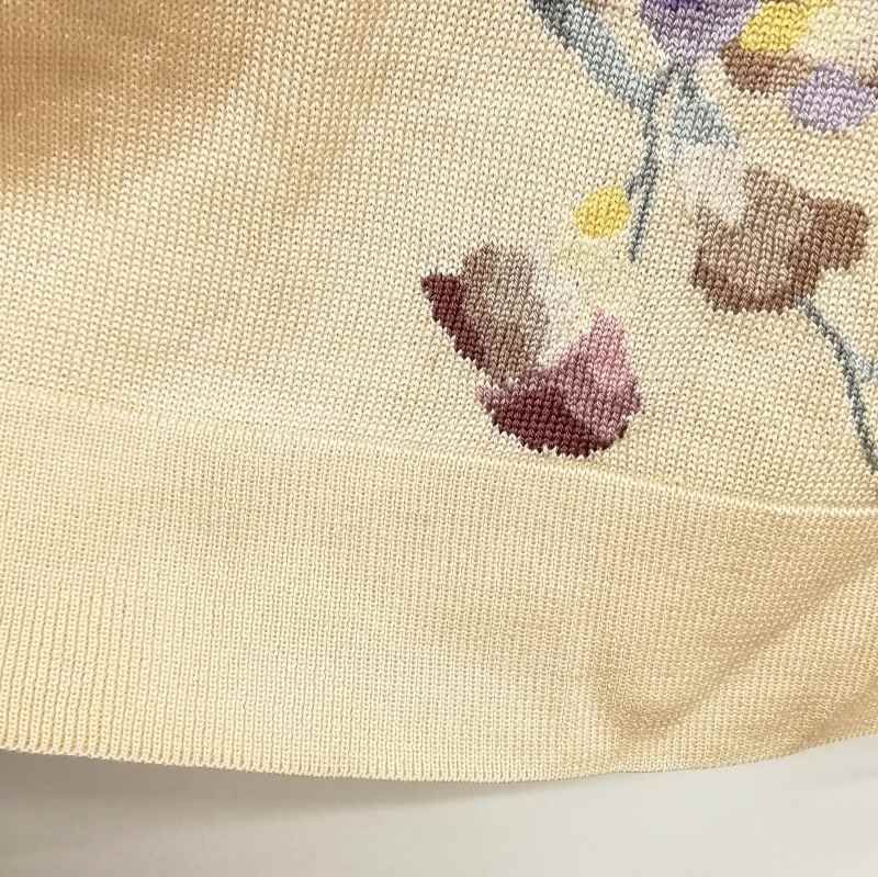 レオナール LEONARD FASHION 花柄 シルク ニット トップス 半袖 レオナール LEONARD FASHION 花柄 シルク ニット トップス 半袖