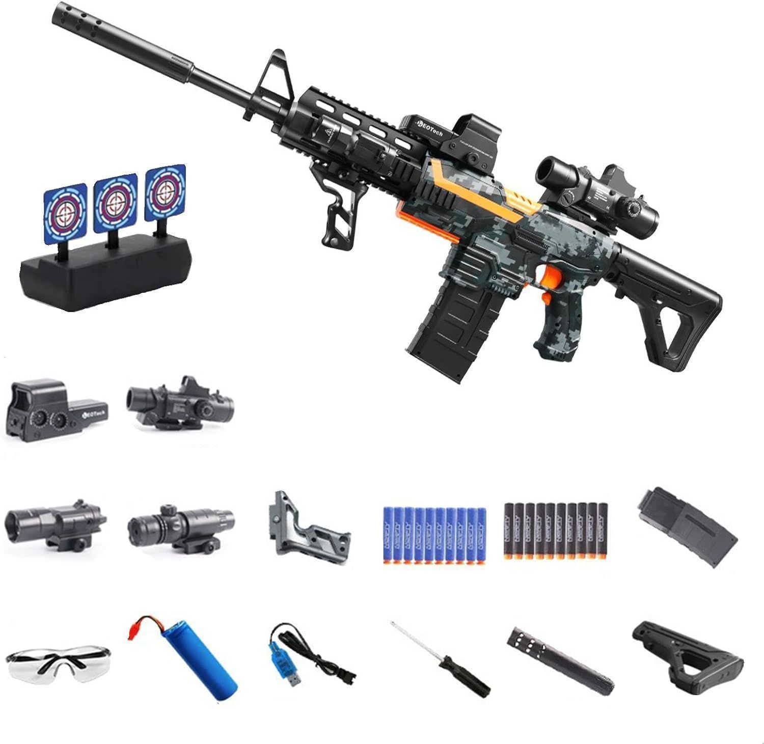 M416ショットガン風おもちゃ銃 電動おもちゃガン バースト自動シェル排出ソフト弾丸銃 子供のおもちゃの銃、バーストソフト弾丸銃 銃 ハンドガン 男の子 誕生日ギフト おもちゃ銃 スポンジ