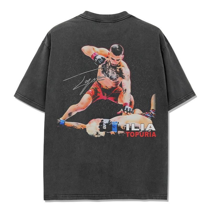 UFC イリア・トプリア 肖像画 & 限定Tシャツ イリア・トプリア UFC 格闘技 ヴィンテージ加工 Tシャツ - メルカリ