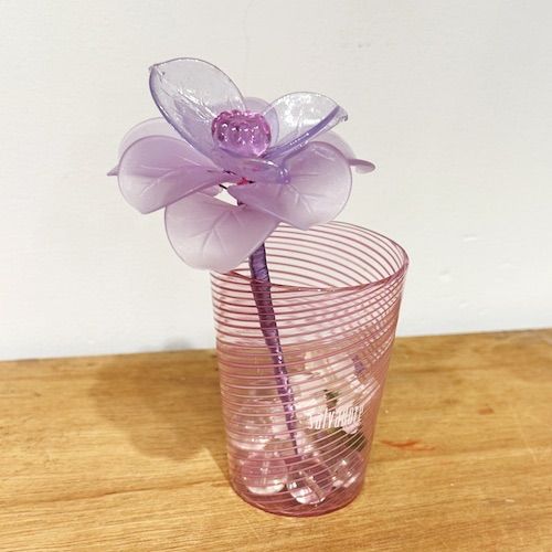 ヴェネチアガラスの薔薇 紫猫 fiore di gatto viola carino パープルキャットローズ