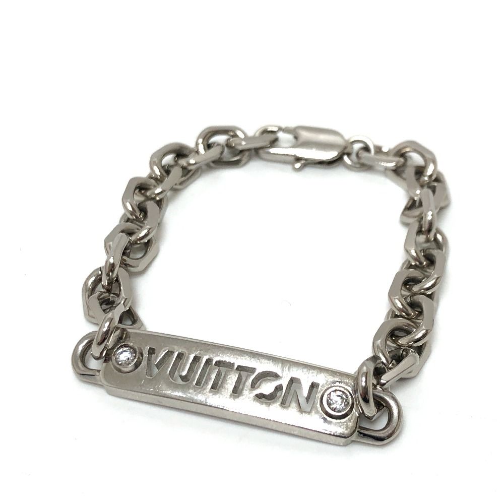 Louis Vuitton シルバーブレスレット □ルイヴィトン□ モノグラム チェーンブレスレット シルバー