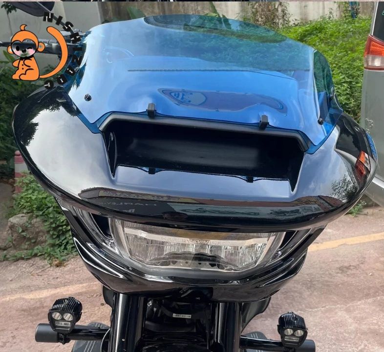 9インチ ウインドシールド スクリーン スプリッター アクリル製 ブラック ツーリングモデル FLTRXSE 式対応 1個