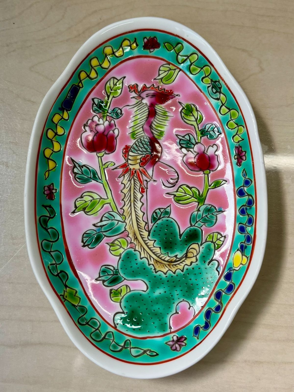 シンガポール　プラナカン　プレート　陶器　貴重　大皿 シンガポール プラナカン プレート 陶器 貴重 大皿 シンガポール