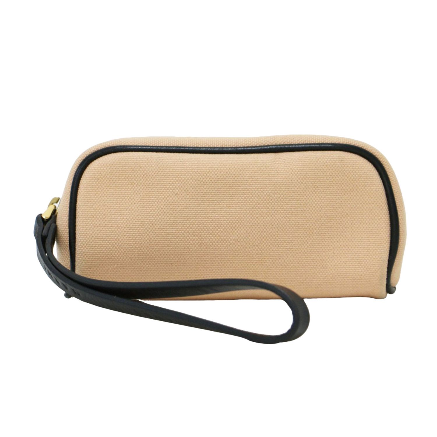 MARNI マルニ キャンバス ミニポーチ | ラウンドファスナー レザー | オレンジ系 ブラック | ブランド ファッション アイテム 小物【レディース】【中古】【K4566】 MARNI マルニ キャンバス ミニポーチ | ラウンドファスナー レザー