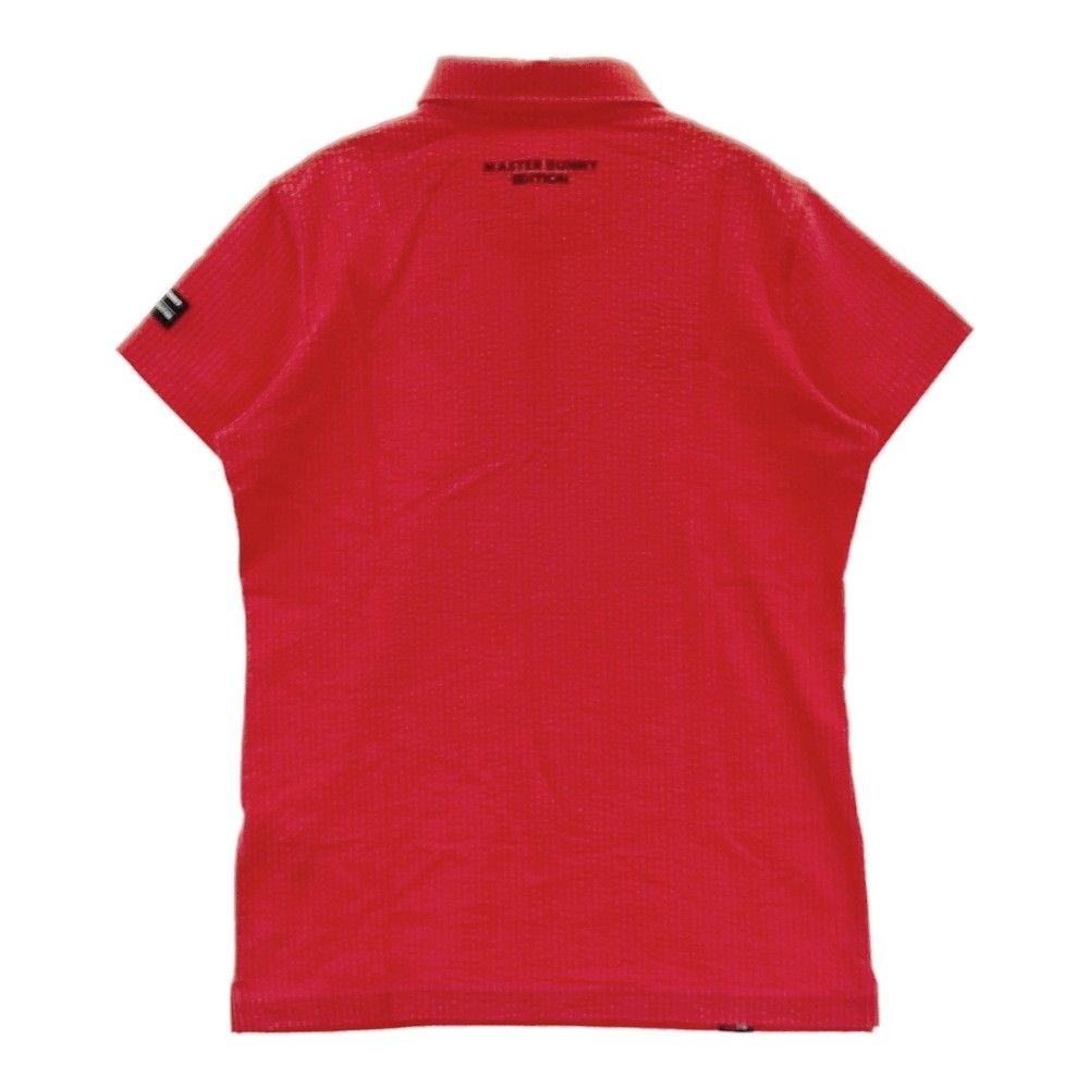 サイズ 1 MASTER BUNNY EDITION マスターバニーエディション シアサッカー 半袖ポロシャツ ストライプ柄 レッド系 240101234250 ゴルフウェア レディース ストスト