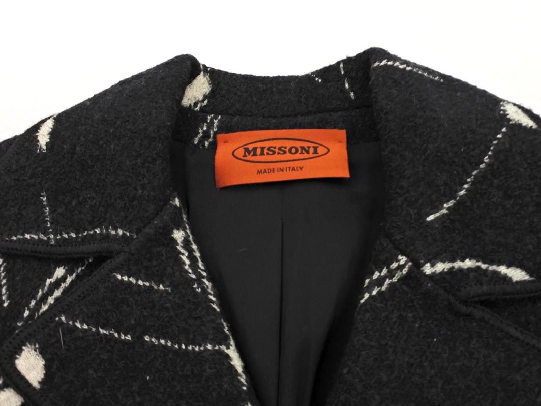 MISSONI ミッソーニ ウール混 ジャケット size38|黒 ◎レディース