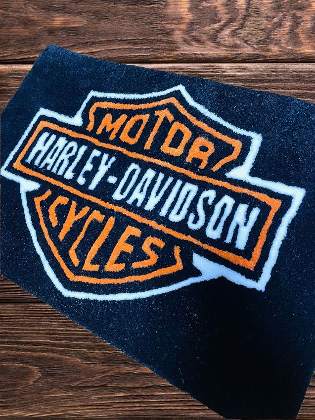 ハーレーダビッドソン ラグ マット カーペット ガレージ チョッパー ショベル