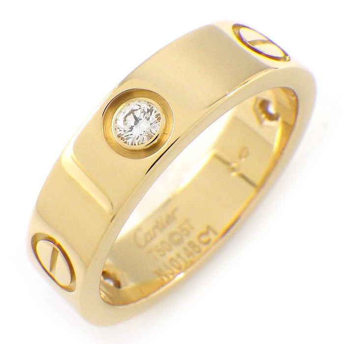 カルティエ Cartier リング ラブ クラシックモデル B4032457 3ポイント ダイヤモンド 計0.22ct K18YG 16.5号 | 57