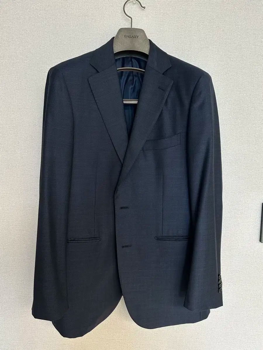 【美品】SUIT SELECT スリーピース グレンチェック ネイビー M スーツ／スリーピース／フォーマル兼用／2つボタン／グレン