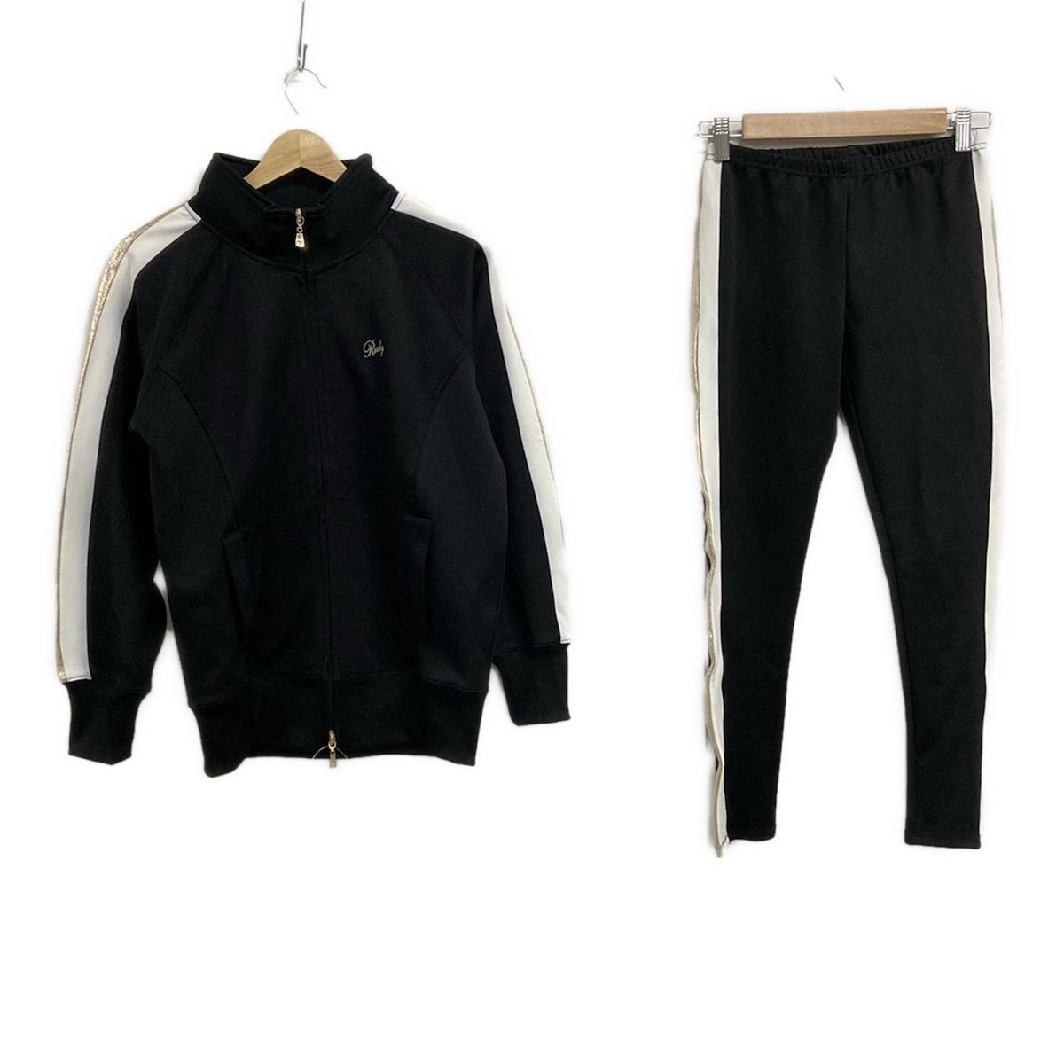 Rady レディ レディースパンツセットアップ サイズS レディース - 黒×白×ゴールド ウエストゴム|ジップアップ