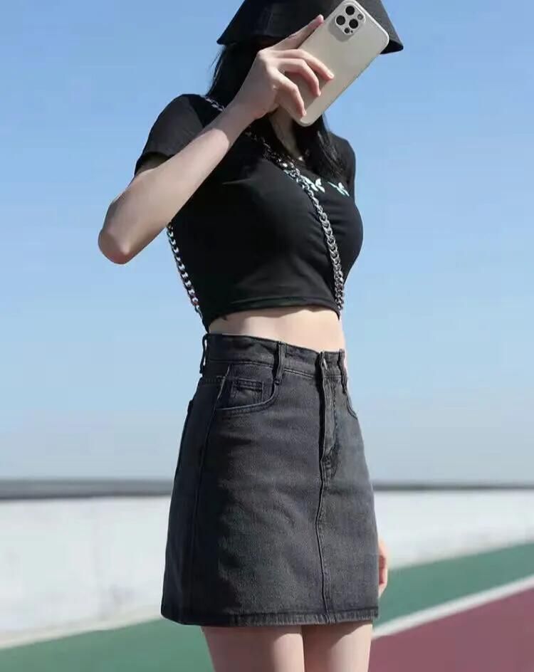 ミニスカート デニムスカート スカート 韓国ファッション